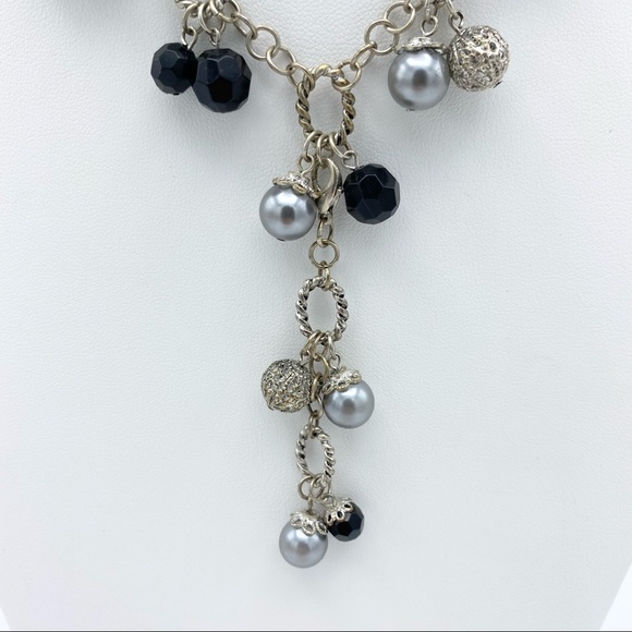 NEW Premier Designs Arabella Silver Plated Beaded Lariat Looking Ornate Necklace - Picture 7 of 15